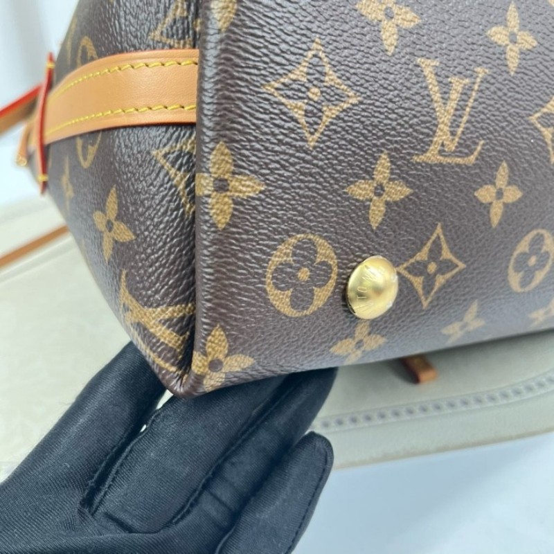 LV路易威登 26年3月4日全套 芯片款 Carryall PM小號子母包 經典老花滿印購物袋 塗層帆布拼牛皮飾邊 手提單肩包托特包 女款 棕色-12