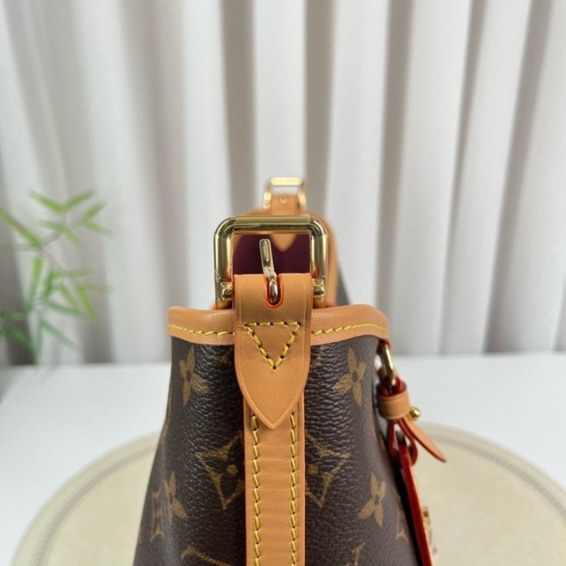 LV路易威登 26年3月4日全套 芯片款 Carryall PM小號子母包 經典老花滿印購物袋 塗層帆布拼牛皮飾邊 手提單肩包托特包 女款 棕色-23