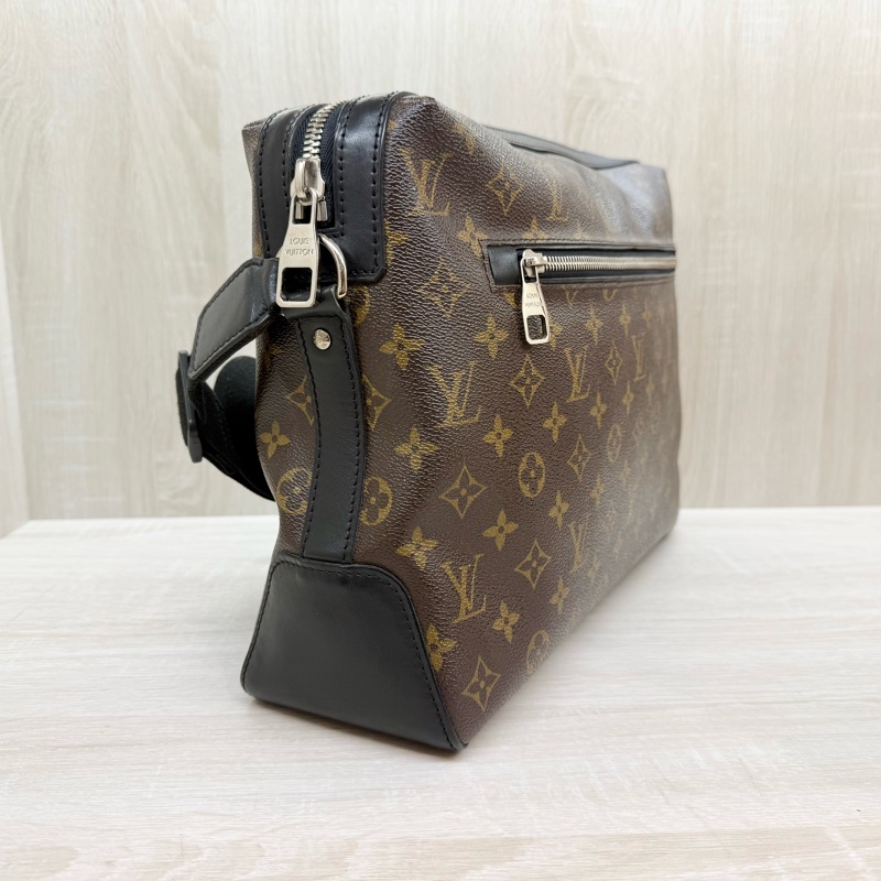LV🤎老花拼黑色皮革Macassar Torres拉鍊側背包M40387-4
