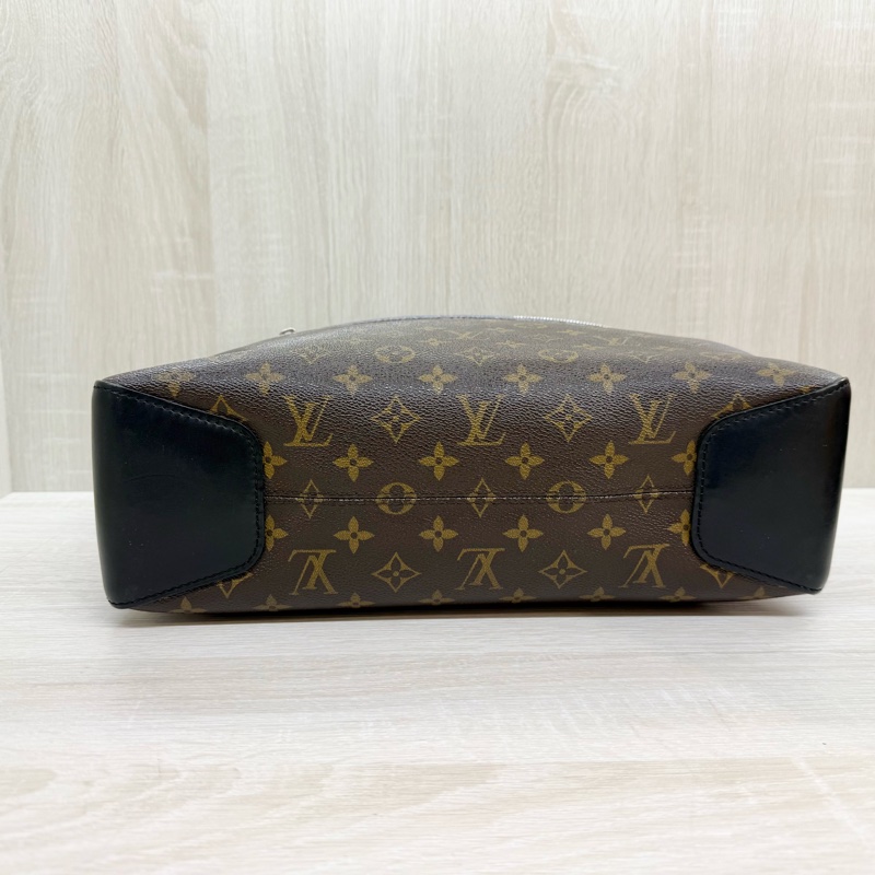 LV🤎老花拼黑色皮革Macassar Torres拉鍊側背包M40387-5