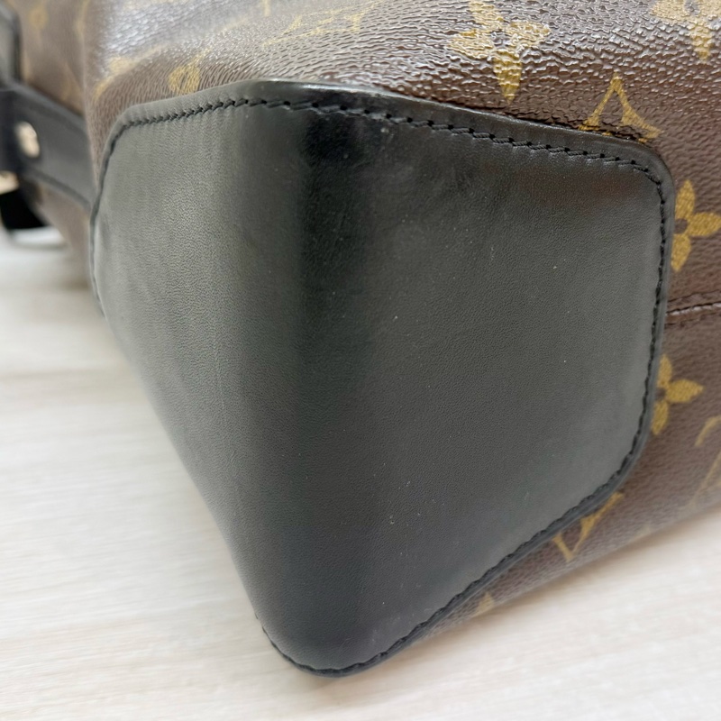 LV🤎老花拼黑色皮革Macassar Torres拉鍊側背包M40387-8