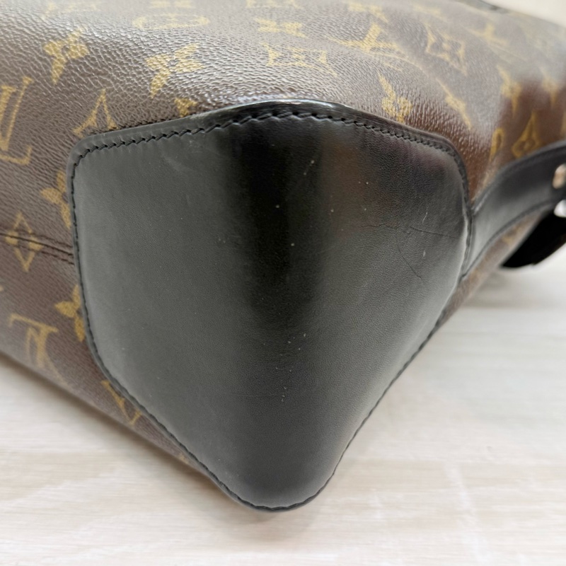 LV🤎老花拼黑色皮革Macassar Torres拉鍊側背包M40387-9