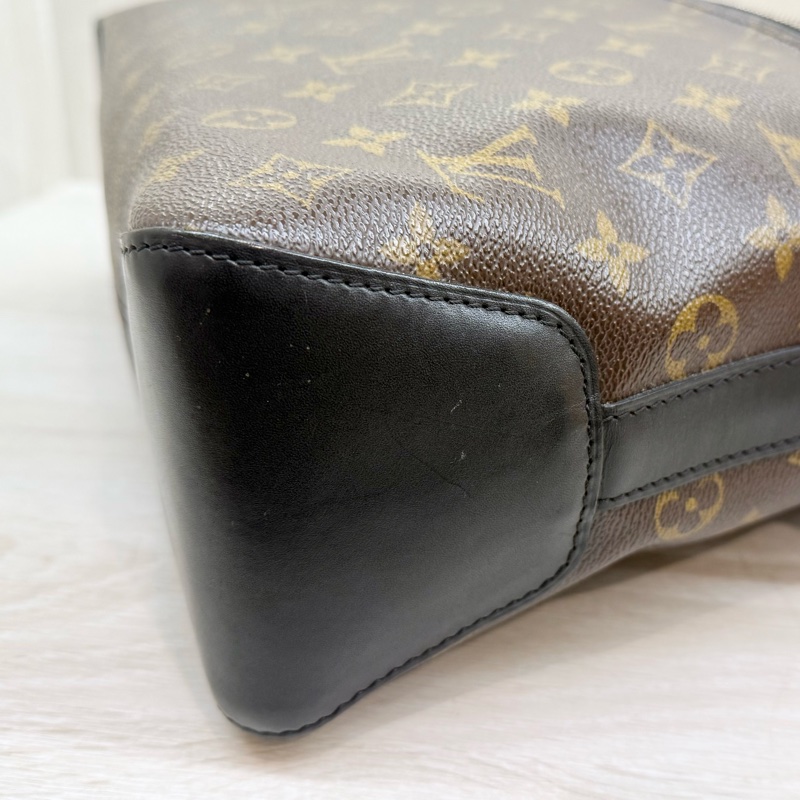 LV🤎老花拼黑色皮革Macassar Torres拉鍊側背包M40387-10