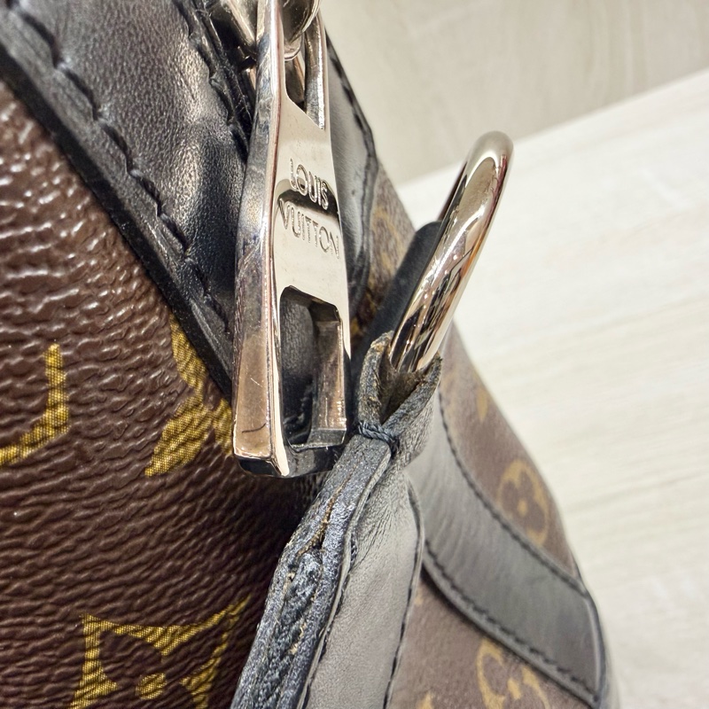 LV🤎老花拼黑色皮革Macassar Torres拉鍊側背包M40387-17