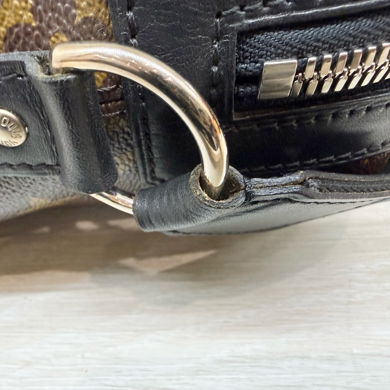 LV🤎老花拼黑色皮革Macassar Torres拉鍊側背包M40387-19