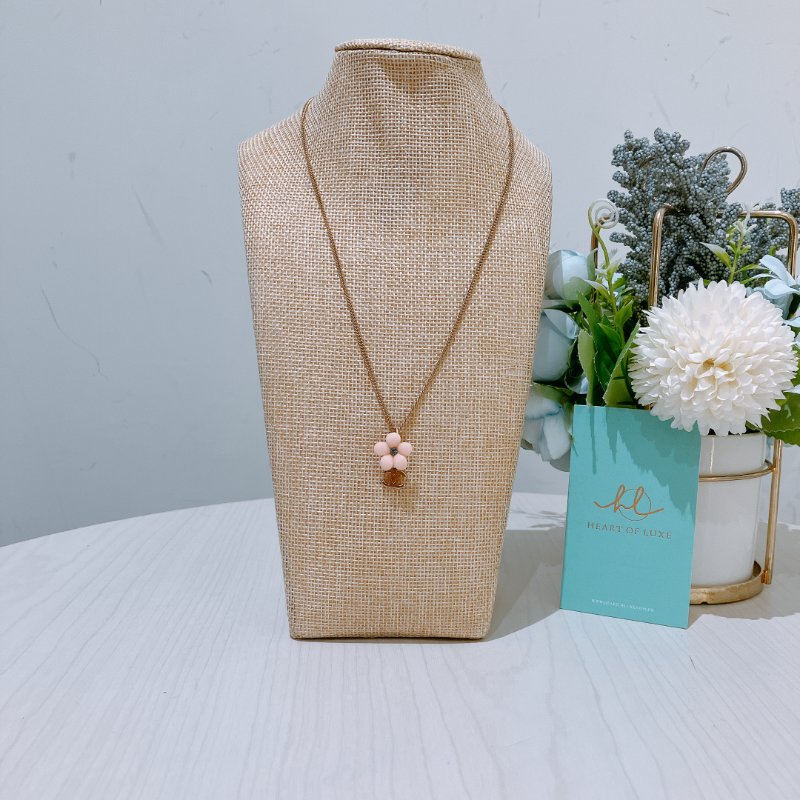 TK1975 Chanel 香奈兒花花和CC字項鍊 Vintage Coco Mark Flower Necklace Blue Crystal x GHW-0
