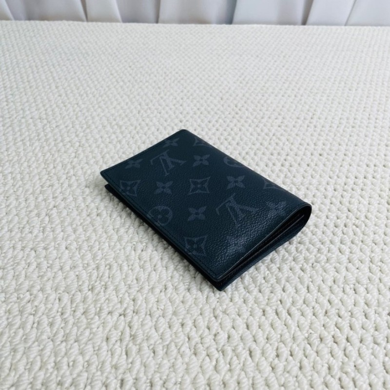 路易威登/Louis Vuitton 黑花對折護照夾/錢包 芯片款 男女通用款多卡位-3