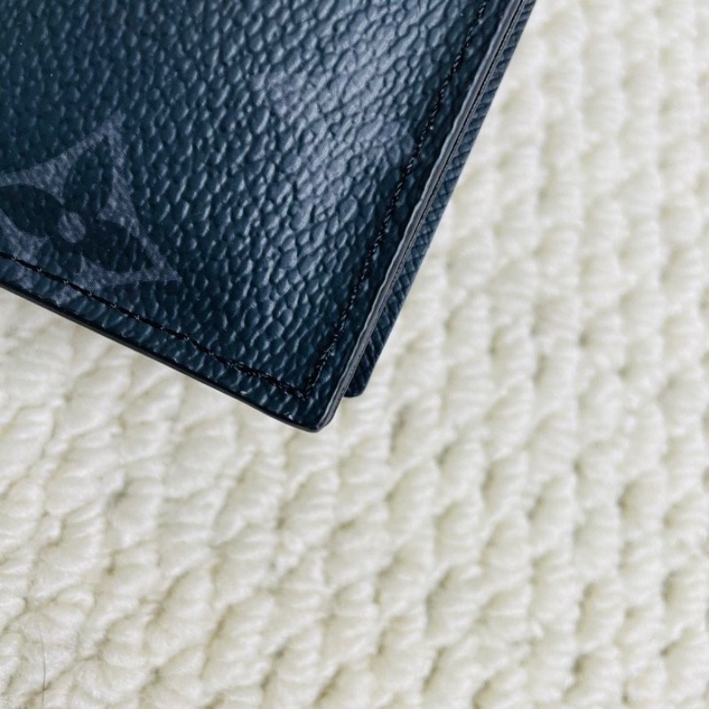 路易威登/Louis Vuitton 黑花對折護照夾/錢包 芯片款 男女通用款多卡位-7