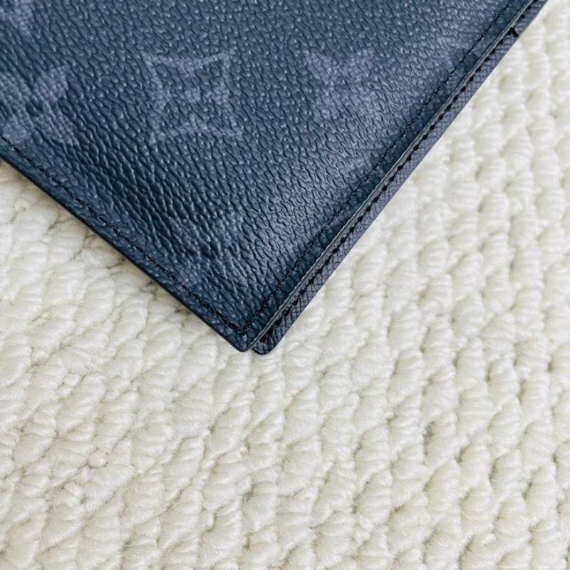 路易威登/Louis Vuitton 黑花對折護照夾/錢包 芯片款 男女通用款多卡位-8