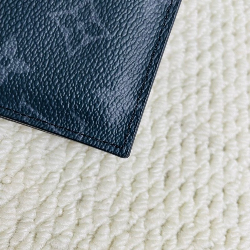 路易威登/Louis Vuitton 黑花對折護照夾/錢包 芯片款 男女通用款多卡位-10