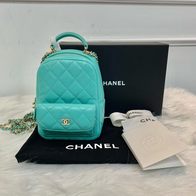 夏日必備Tiffany Blue Chanel 24C mini backpack-0