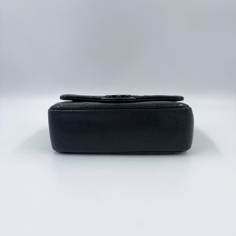 CHANEL黑色荔枝皮黑釦黑鍊季節款方胖/AS1784(非常稀有!)-8