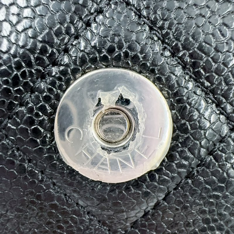 CHANEL黑色荔枝皮黑釦黑鍊季節款方胖/AS1784(非常稀有!)-19