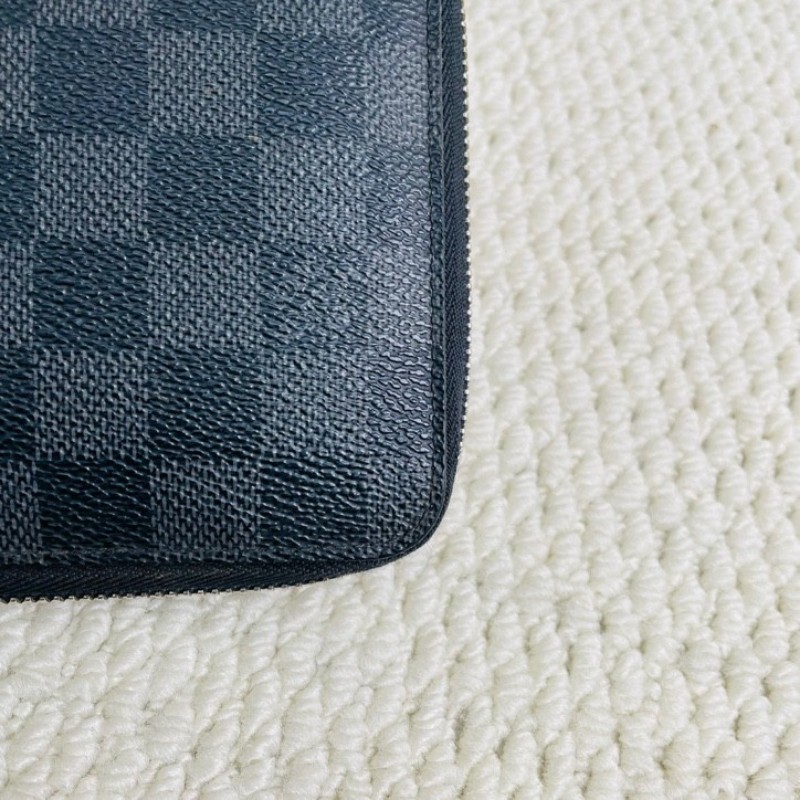 LV 路易威登  Zippy黑色格長款拉鍊對折錢包  拉鍊設計 內部空間大 卡位多實用性強-7