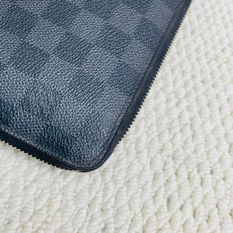 LV 路易威登  Zippy黑色格長款拉鍊對折錢包  拉鍊設計 內部空間大 卡位多實用性強-8