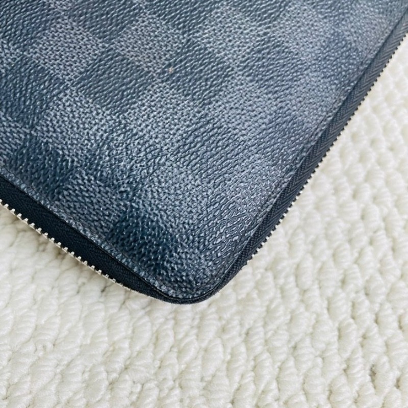 LV 路易威登  Zippy黑色格長款拉鍊對折錢包  拉鍊設計 內部空間大 卡位多實用性強-10