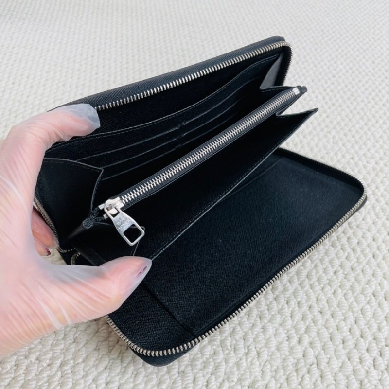 LV 路易威登  Zippy黑色格長款拉鍊對折錢包  拉鍊設計 內部空間大 卡位多實用性強-11
