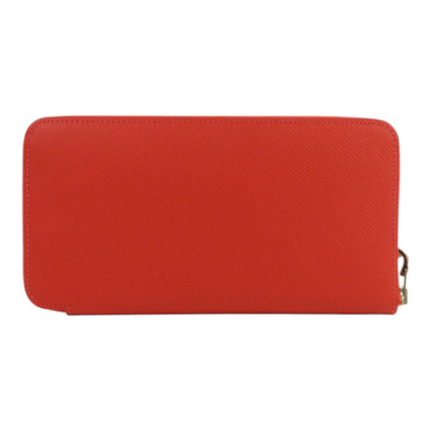 HERMES Epsom皮革Silk In Compact銀扣長錢包Rose Jaipur