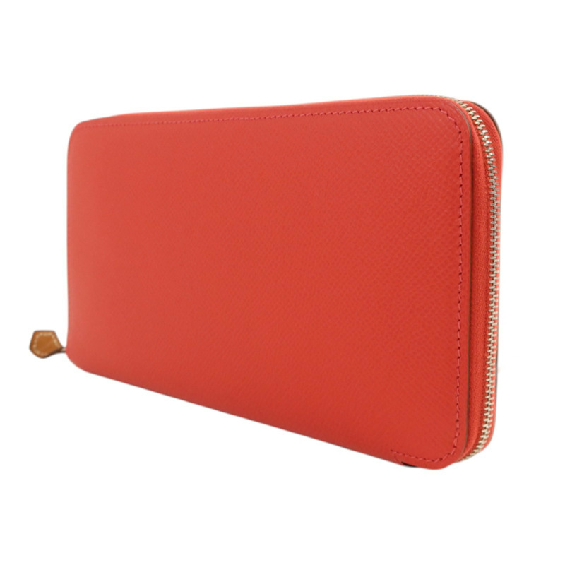 HERMES Epsom皮革Silk In Compact銀扣長錢包Rose Jaipur-2