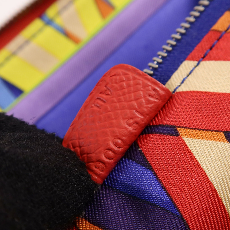 HERMES Epsom皮革Silk In Compact銀扣長錢包Rose Jaipur-7