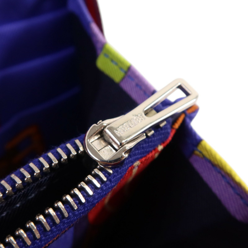 HERMES Epsom皮革Silk In Compact銀扣長錢包Rose Jaipur-8