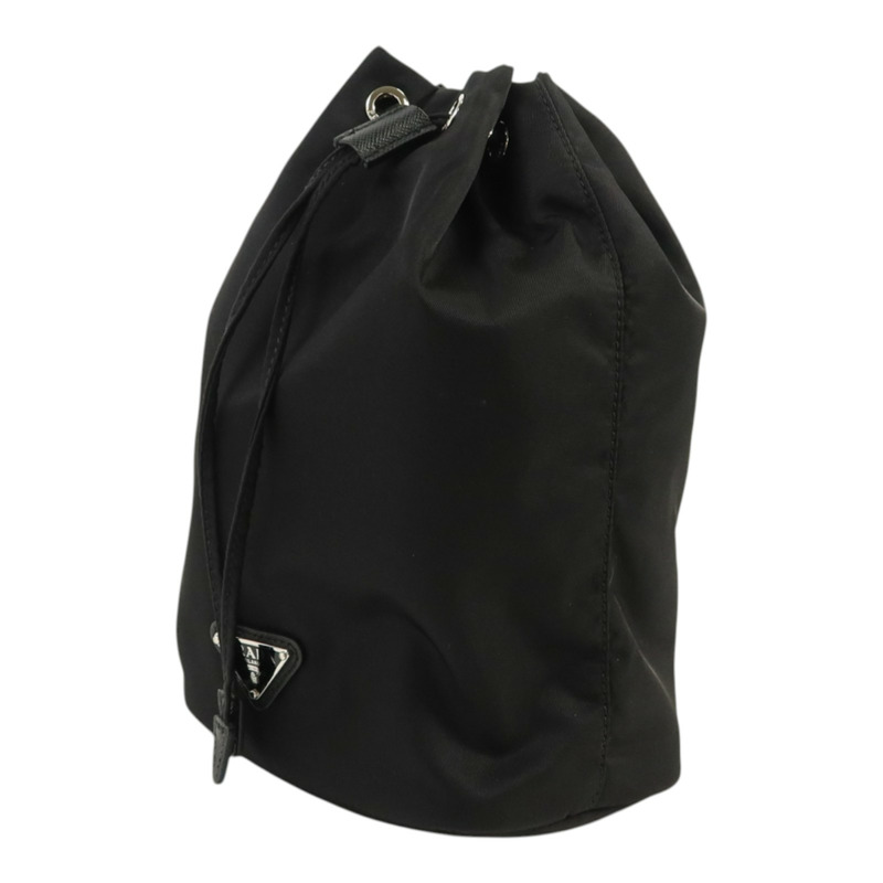 PRADA 尼龍Re-Nylon Drawstring銀扣手拿包-2