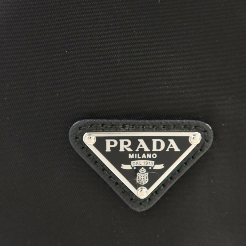 PRADA 尼龍Re-Nylon Drawstring銀扣手拿包-5