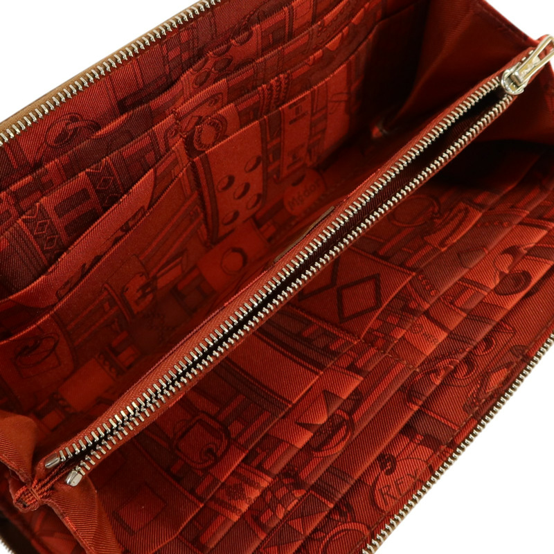 HERMES Barenia皮革Silk In Wallet銀扣長錢包Fauve-5