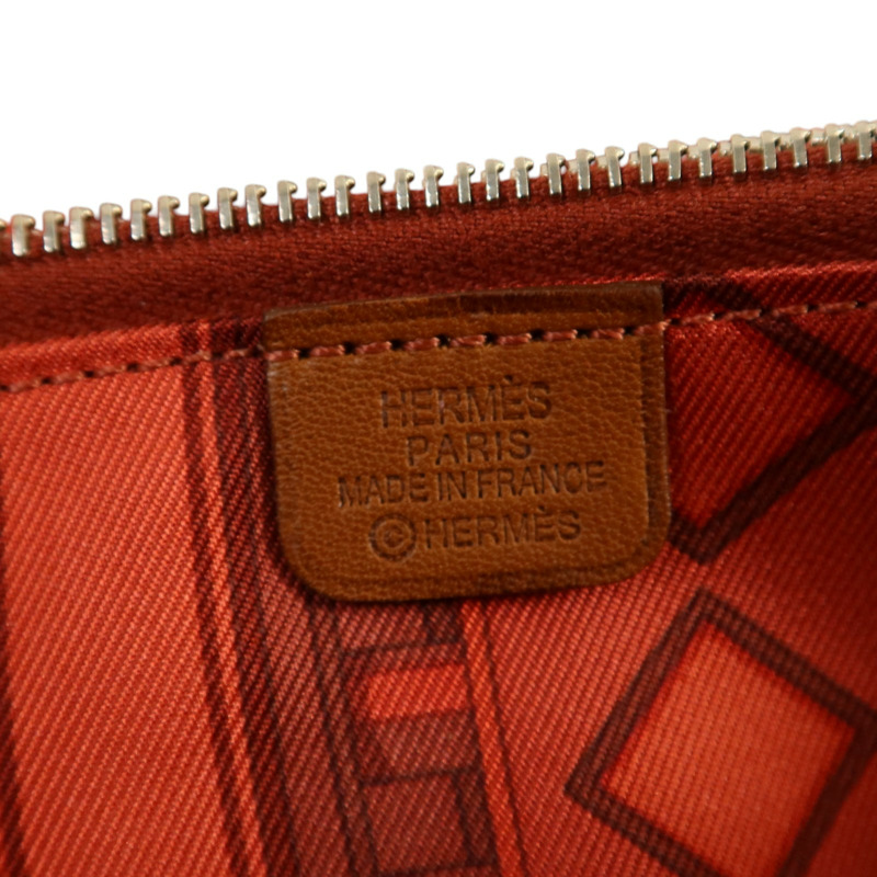 HERMES Barenia皮革Silk In Wallet銀扣長錢包Fauve-6