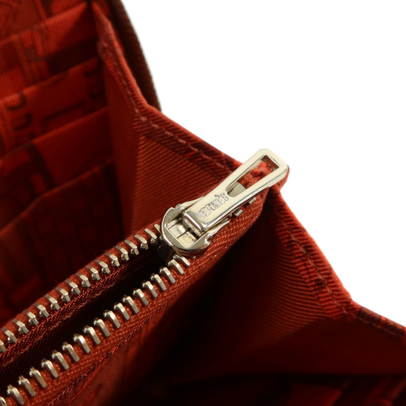 HERMES Barenia皮革Silk In Wallet銀扣長錢包Fauve-8