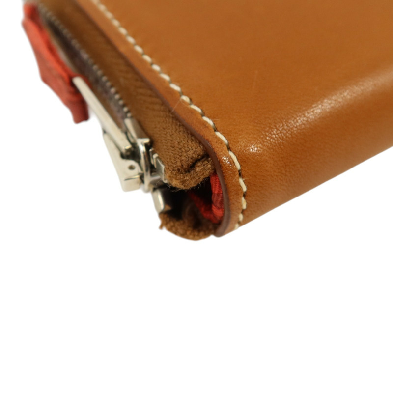 HERMES Barenia皮革Silk In Wallet銀扣長錢包Fauve-10