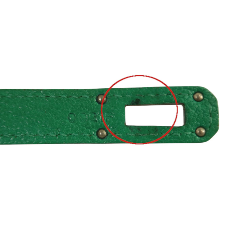 HERMES Chevre皮革Kelly wallet銀扣長錢包Menthe-17