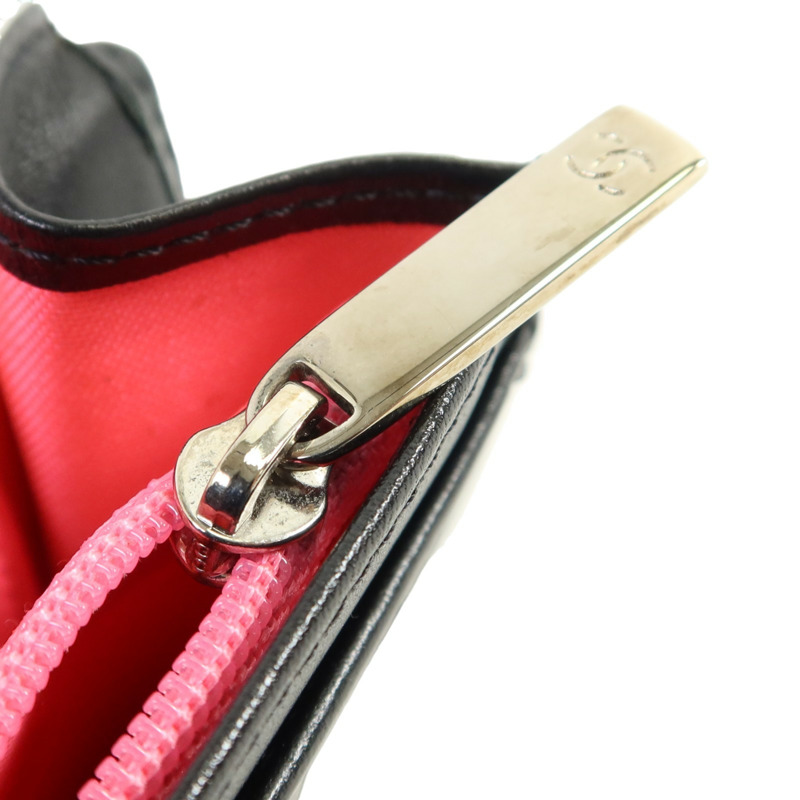 CHANEL 牛皮皮革Cambon Compact Wallet銀扣錢包-14