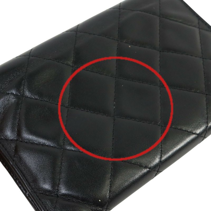 CHANEL 牛皮皮革Cambon Compact Wallet銀扣錢包-16