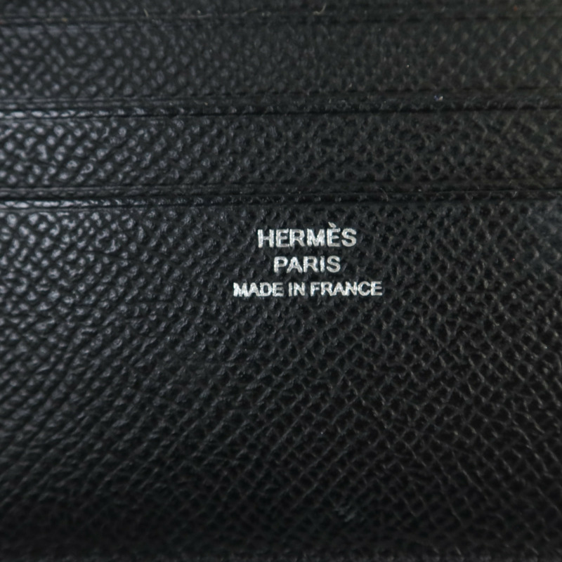 HERMES Epsom皮革Citizen Twill Compact Wallet錢包Noir-7