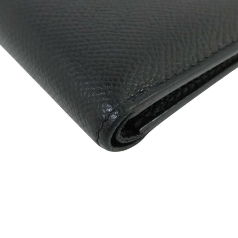 HERMES Epsom皮革Citizen Twill Compact Wallet錢包Noir-9