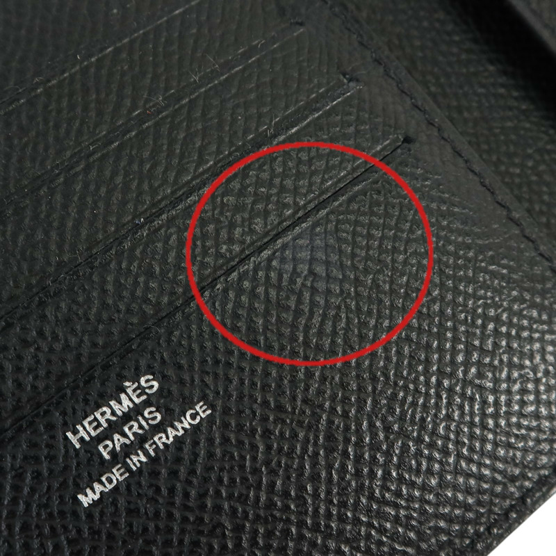 HERMES Epsom皮革Citizen Twill Compact Wallet錢包Noir-13