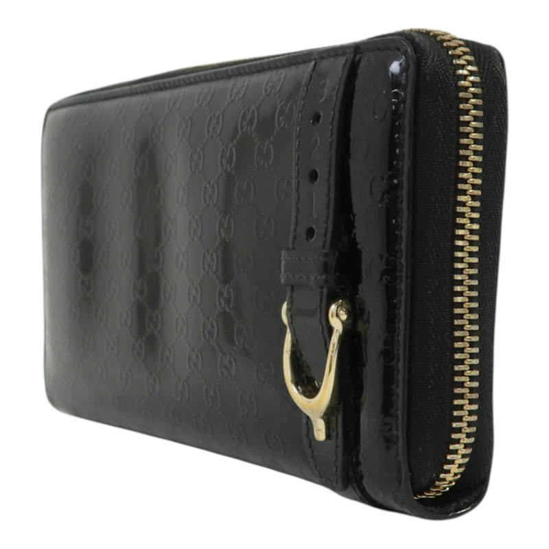 GUCCI 漆皮皮革Zipper Long Wallet金扣長錢包-2