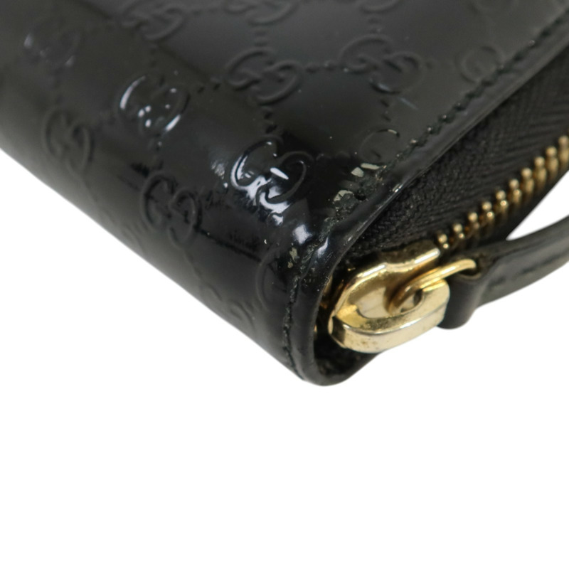 GUCCI 漆皮皮革Zipper Long Wallet金扣長錢包-13
