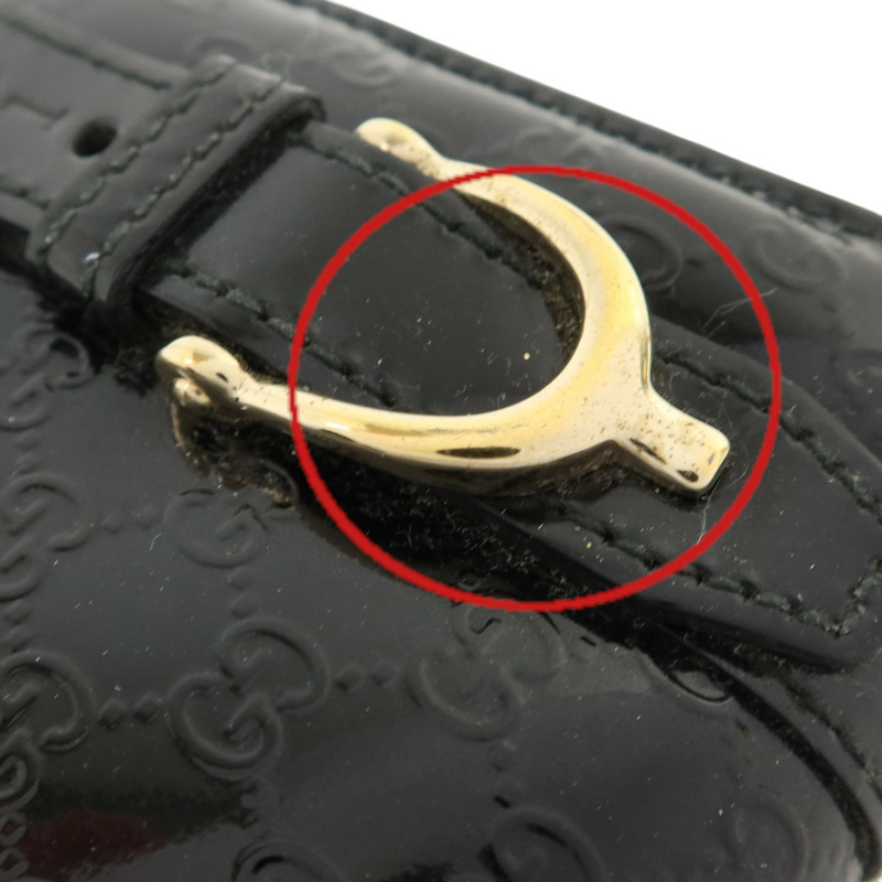 GUCCI 漆皮皮革Zipper Long Wallet金扣長錢包-15