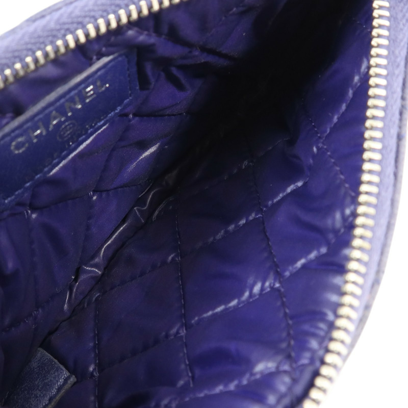 CHANEL 羊皮皮革Mini Zipped Pouch銀扣手拿包-3