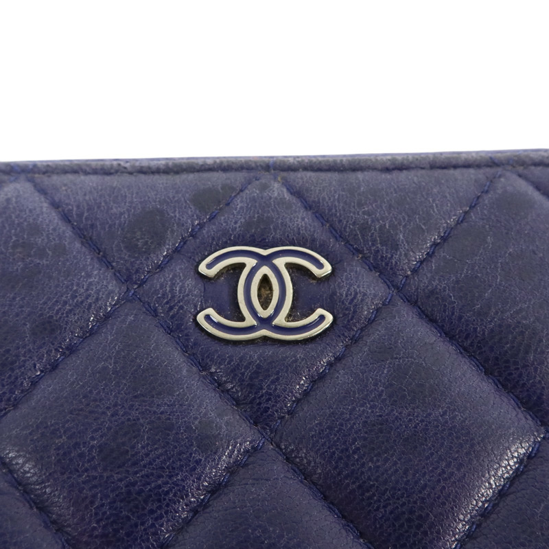 CHANEL 羊皮皮革Mini Zipped Pouch銀扣手拿包-6