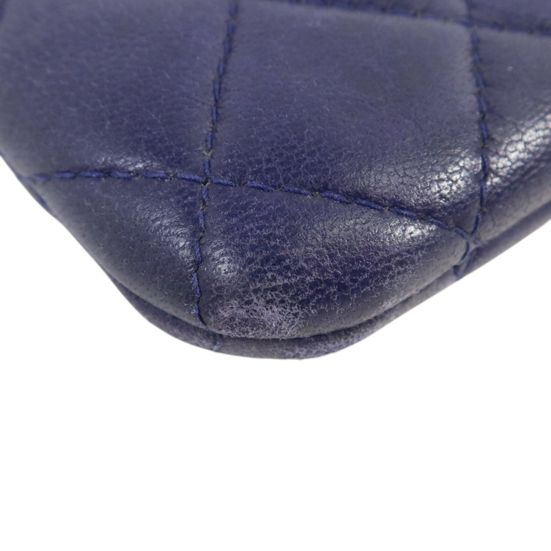 CHANEL 羊皮皮革Mini Zipped Pouch銀扣手拿包-8