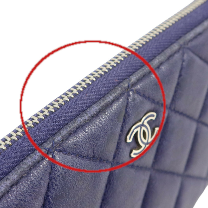 CHANEL 羊皮皮革Mini Zipped Pouch銀扣手拿包-12