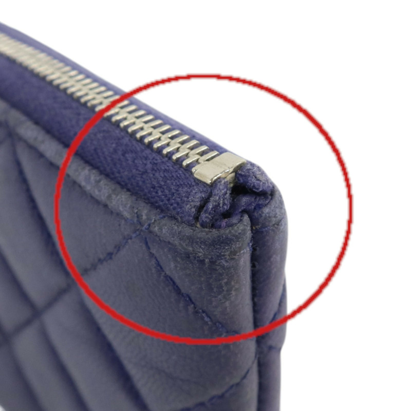 CHANEL 羊皮皮革Mini Zipped Pouch銀扣手拿包-15