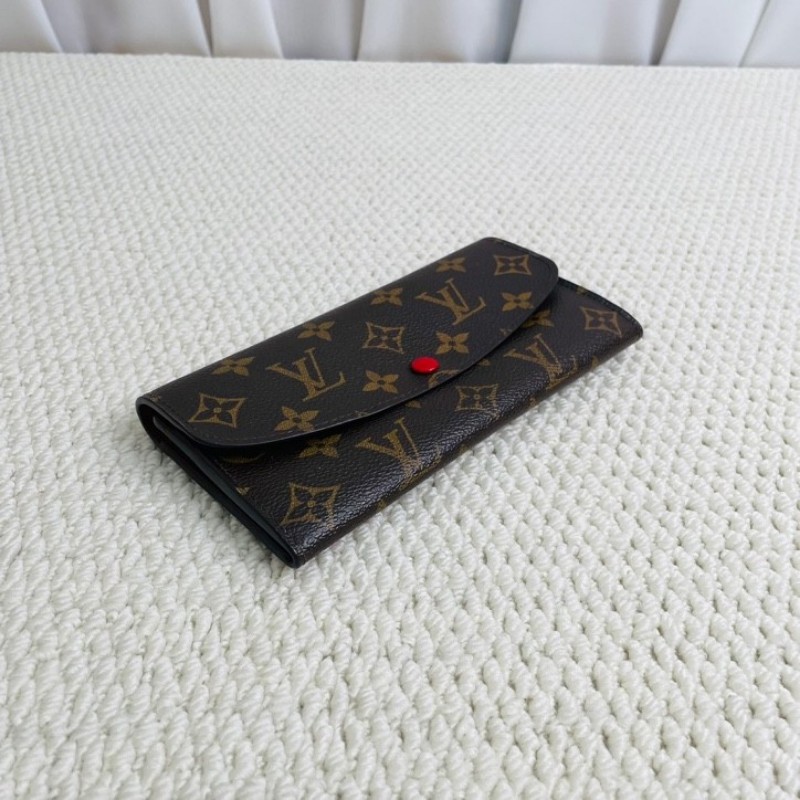 LV 路易威登 經典老花長款翻蓋紅豆豆錢包 內裡豐富 實用性強-2