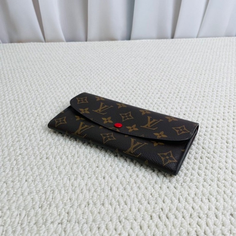 LV 路易威登 經典老花長款翻蓋紅豆豆錢包 內裡豐富 實用性強-3