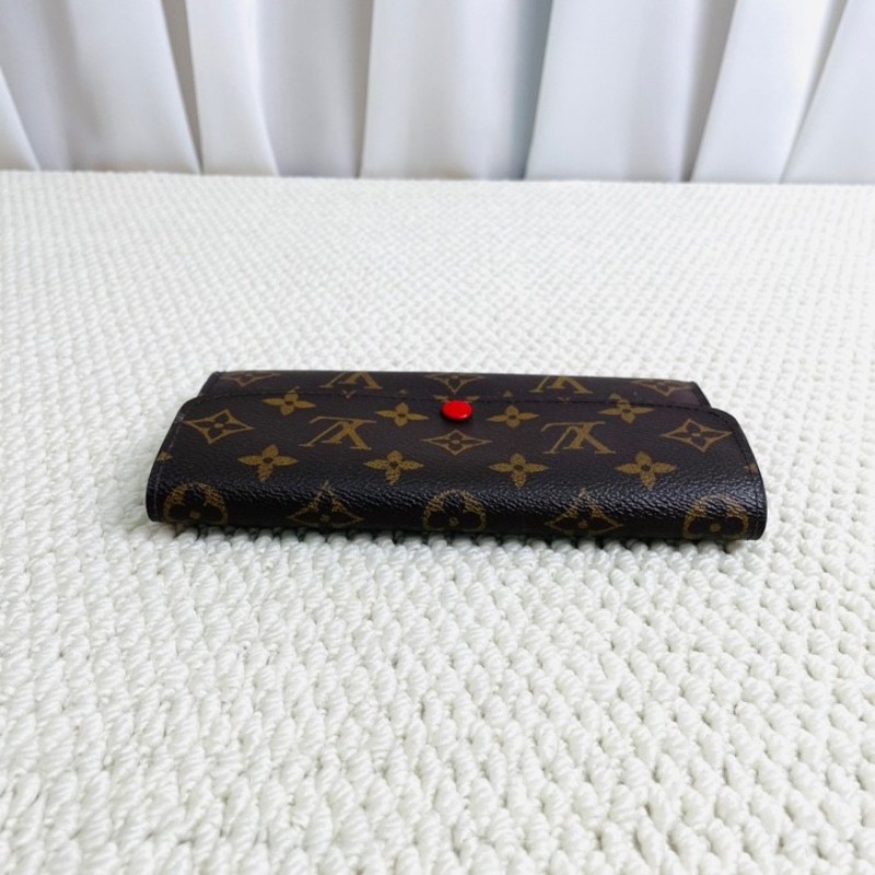 LV 路易威登 經典老花長款翻蓋紅豆豆錢包 內裡豐富 實用性強-4