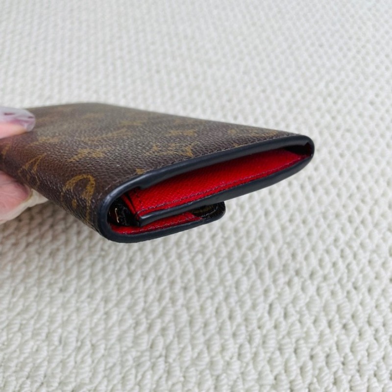 LV 路易威登 經典老花長款翻蓋紅豆豆錢包 內裡豐富 實用性強-7