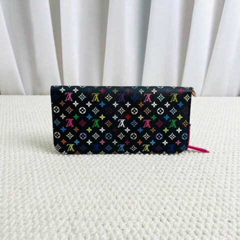 LV 路易威登 黑三彩Zippy長款對折錢包 內裡拉鍊隔層 實用便捷